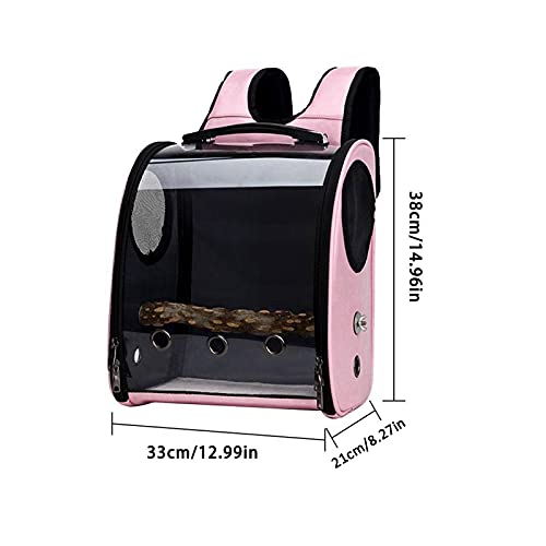 liushop Jaula para Pájaros PROPIETE Travel Carrier, Vista Clara Llevar la Jaula Pájaros Dog Cat Travel Cage Pet Parrot Travel Backbag Pet Portador de Mascotas Jaula (Color : Pink)