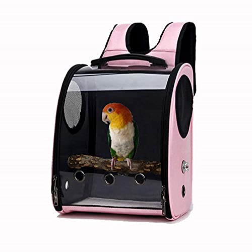liushop Jaula para Pájaros PROPIETE Travel Carrier, Vista Clara Llevar la Jaula Pájaros Dog Cat Travel Cage Pet Parrot Travel Backbag Pet Portador de Mascotas Jaula (Color : Pink)