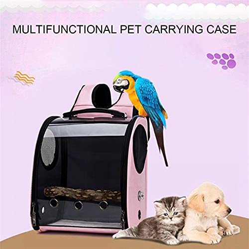 liushop Jaula para Pájaros PROPIETE Travel Carrier, Vista Clara Llevar la Jaula Pájaros Dog Cat Travel Cage Pet Parrot Travel Backbag Pet Portador de Mascotas Jaula (Color : Pink)