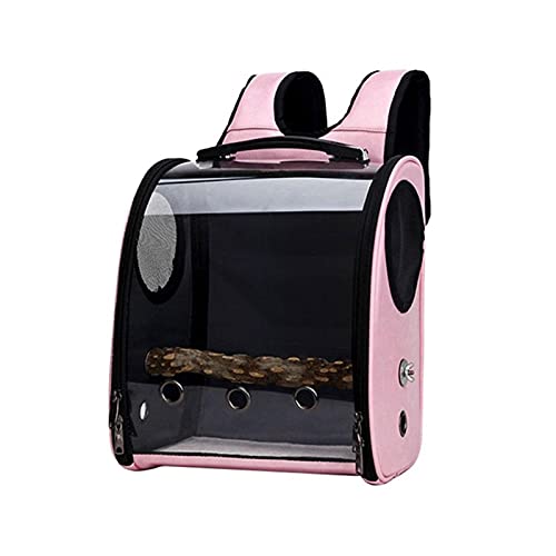 liushop Jaula para Pájaros PROPIETE Travel Carrier, Vista Clara Llevar la Jaula Pájaros Dog Cat Travel Cage Pet Parrot Travel Backbag Pet Portador de Mascotas Jaula (Color : Pink)