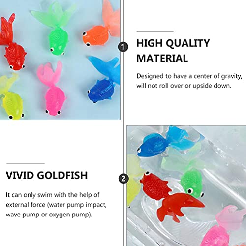 LIXBD 20 piezas de juguete de pez dorado de goma decoración de peces falso juguete de peces para niños, manualidades, proyectos escolares, fiestas de verano (color mezclado)