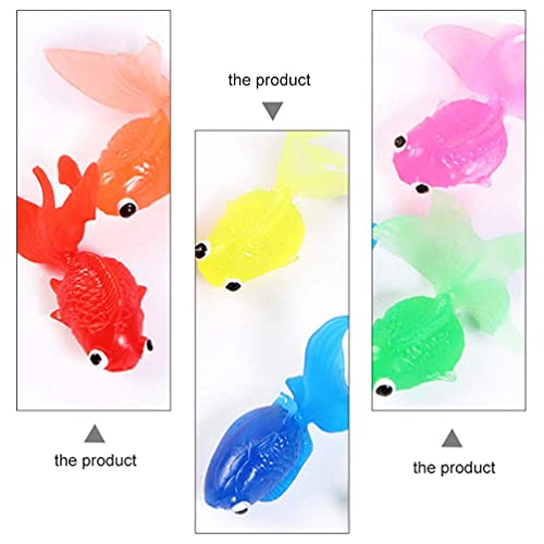 LIXBD 20 piezas de juguete de pez dorado de goma decoración de peces falso juguete de peces para niños, manualidades, proyectos escolares, fiestas de verano (color mezclado)