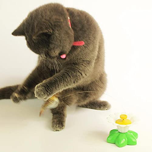 LIZHOUMIL Juguete interactivo para gatos con mariposa giratoria automática, colibrí eléctrico, mariposa voladora, mariposa giratoria, color aleatorio