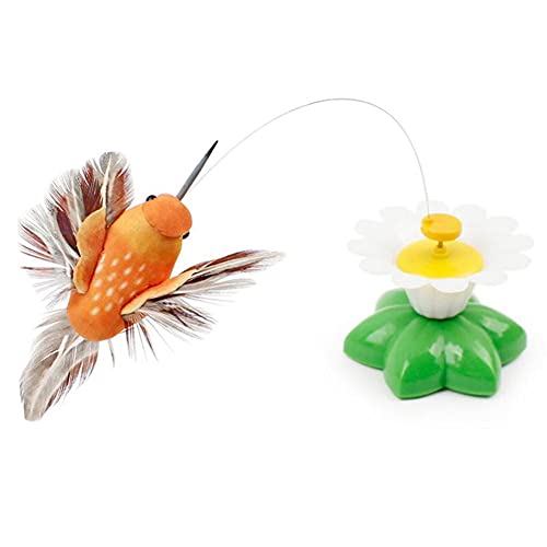LIZHOUMIL Juguete interactivo para gatos con mariposa giratoria automática, colibrí eléctrico, mariposa voladora, mariposa giratoria, color aleatorio