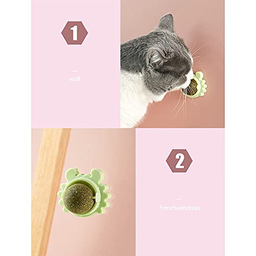 LIZHOUMIL Juguete para Gatos de Interior Giratorio, Bola de Hierba gatera, Juguete para lamer, Juguete para Masticar, Limpieza de Dientes, Juguete para mordedura de Gato Cangrejo Azul