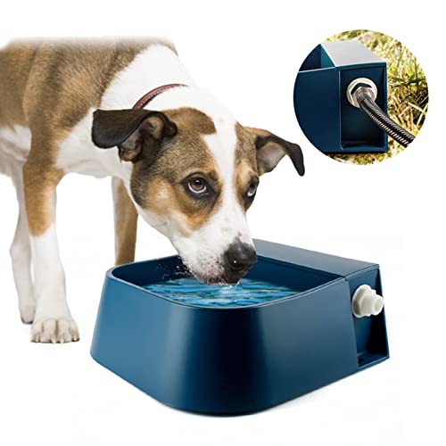 LKJHG Fuente de Agua automática para Perros y Gatos, 70 oz/2L ipo de Bola Flotante Fuente para Perros y Gatos, bebederos Mascotas Apto para césped, cobertizos, Interiores(Color:Azul Oscuro)