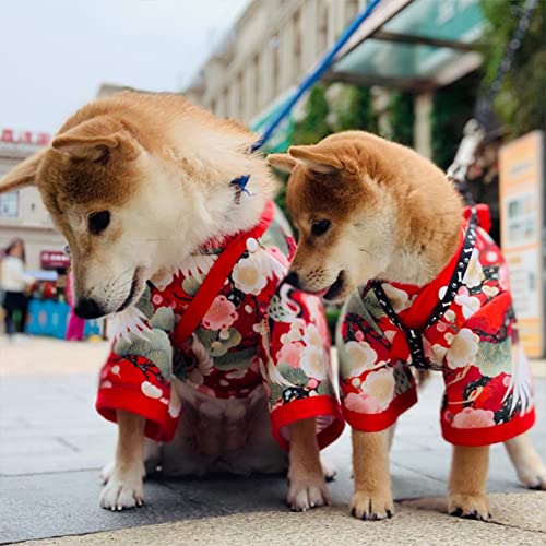 LKJYBG Disfraces para mascotas Kimono Disfraces para perros Cachorro Gato Traje de dibujos animados Japonés Kimono para Gatos Perros Cachorros Mascotas Regalos Fiesta Verde Kimono 4#
