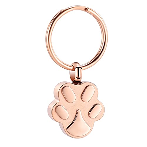 Llavero con Colgante De Animal con Huella De Pata De Mascota, Llavero con Patrón De Pata De Gato Y Perro, Regalo De Joyería,   Oro Rosa