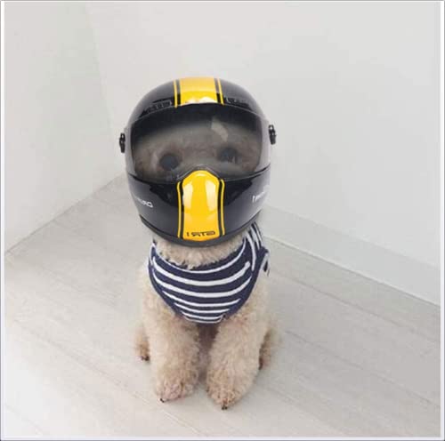 LLJ&YT Sombreros para Mascotas, Cascos De Motocicleta con Estilo, Sombreros De Goma para Perros, Accesorios De Protección para Mascotas
