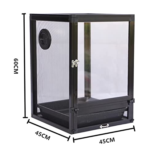 LLSS Cámara Caja de alimentación para Reptiles Jaula para cría de Insectos con Bandeja Acrílico Transparente Mini hábitat de Mascotas Terrario para Serpiente Araña Lagarto Esc