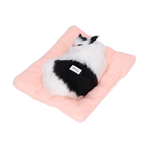 logozoee Juguete para Gatos el Dormir, Juguetes Felpa Realista Cómodo con Sonido para Niños Juguete(Gato Blanco y Negro de carbón Activado)