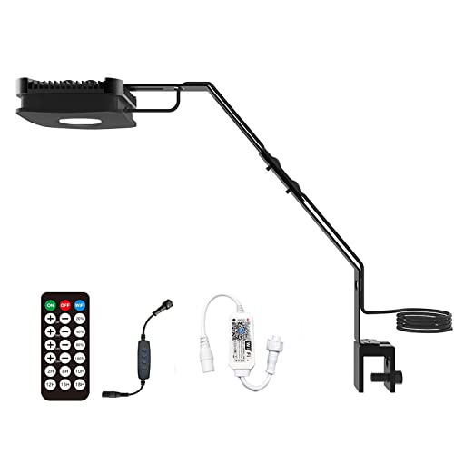 Lominie - Luz LED para acuario, 4 canales WiFi y RF, control remoto regulable, 30 W, luz para pecera Pixie 30 con soporte para peces de agua salada y tanque de coral de arrecife (P30, agua salada)