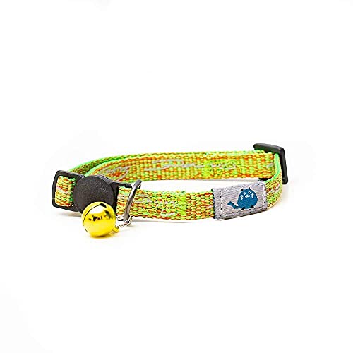 Long Paws Tom & Tabby - Collar reflectante para gato, color naranja y verde