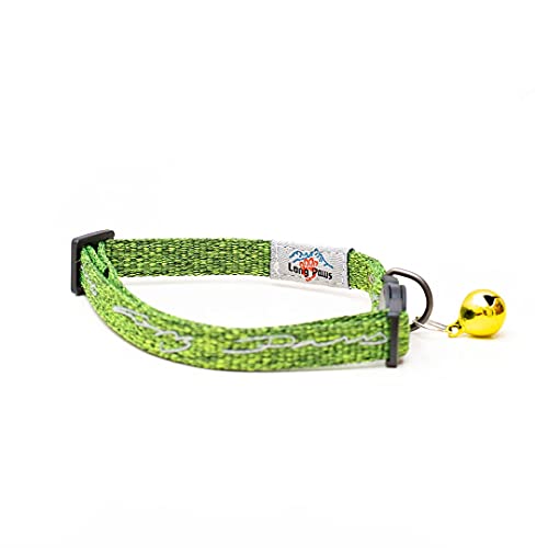 Long Paws Tom & Tabby - Collar reflectante para gato, color verde musgo