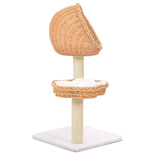 LONGMHKO Rascador para Gatos con Poste de sisal Madera Natural de Sauce Altura del rascador: 85 cm