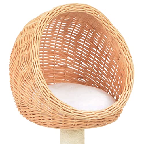 LONGMHKO Rascador para Gatos con Poste de sisal Madera Natural de Sauce Altura del rascador: 85 cm