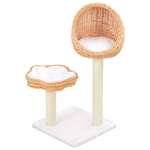 LONGMHKO Rascador para Gatos con Poste de sisal Madera Natural de Sauce Altura del rascador: 85 cm