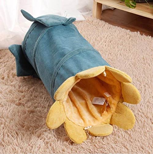 LOPIXUO Cama para Mascotas Pet Cats Tunnel Bed Juguete de Juego Interactivo Plegable Interior Móvil Gato Hurones Cama de Conejo Túneles Tubo con Bola Gatos Fun House, Pepino
