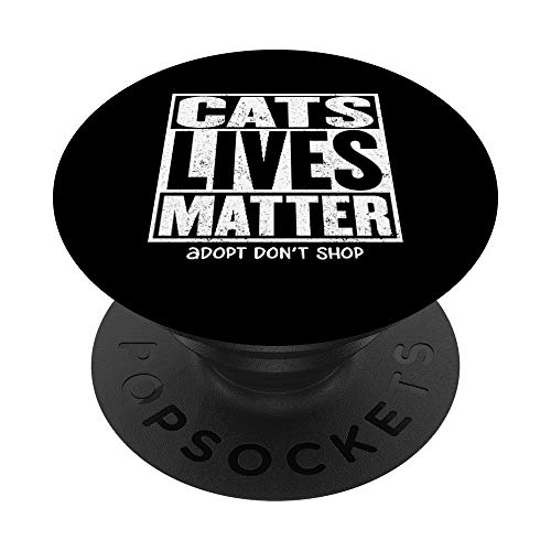 LOS GATOS LA VIDA IMPORTA Adopta Gatito Refugio Adopción PopSockets PopGrip: Agarre intercambiable para Teléfonos y Tabletas