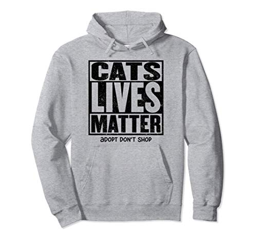 LOS GATOS LA VIDA IMPORTA Adopta Gatito Refugio Adopción Sudadera con Capucha