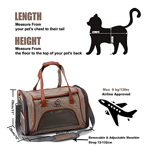 Louvra Capazo del Perro Portador del Perro Bolsa del Perro para Viaje que Se Permite para Aerolínea, hasta 6kg