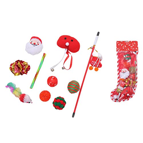 LoveAir Juguetes para Gatos de Interior Gatitos Adultos para niños, Juego de Juguetes para Gatos Juego de Bolas de Palo de Varita de ratón, Gatos