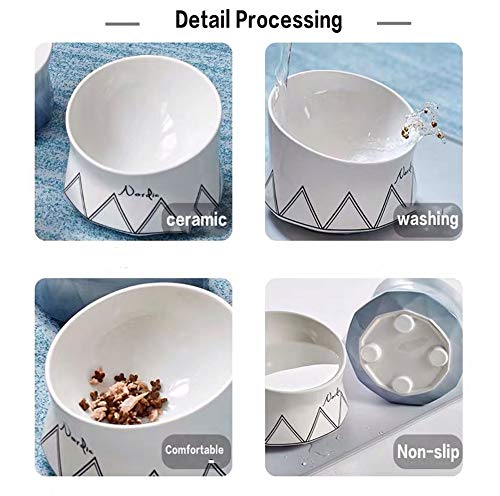 lovecabin Comedero Gato Elevado Inclinado, Comedero Gato Antivomito, Material Saludable De Grado Alimenticio, Bigotes Sin Estrés, Antideslizante para Gatos/Perros Pequeños, 250mlPink