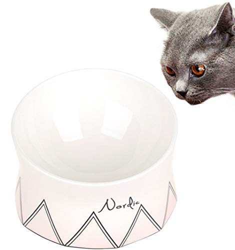 lovecabin Comedero Gato Elevado Inclinado, Comedero Gato Antivomito, Material Saludable De Grado Alimenticio, Bigotes Sin Estrés, Antideslizante para Gatos/Perros Pequeños, 250mlPink