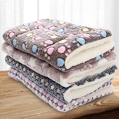 LPxdywlk Mascota Gatos para Perros Patas De Estrella Alfombrilla De Cama Manta De Vellón Cojín para Dormir Cálido Colchón Accesorios para Mascotas De Invierno 7# Los 69x52cm