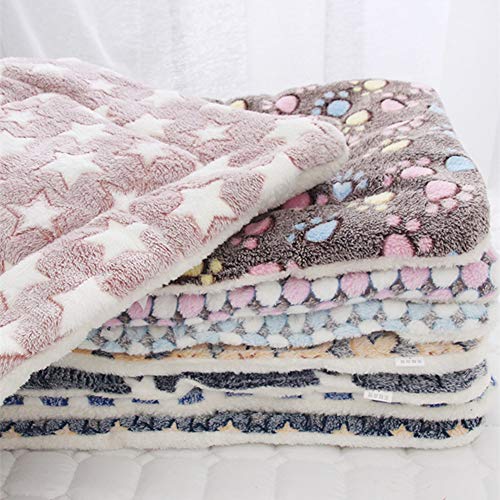 LPxdywlk Mascota Gatos para Perros Patas De Estrella Alfombrilla De Cama Manta De Vellón Cojín para Dormir Cálido Colchón Accesorios para Mascotas De Invierno 7# Los 69x52cm