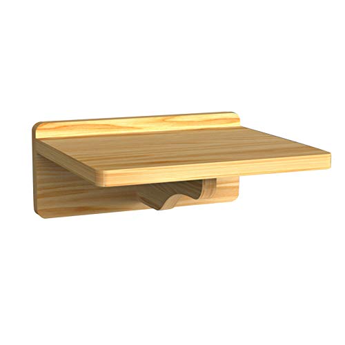 Lrxinki Puente de escalera de gato montado en la pared, Estante de gato montado en la pared y escalera, Marco de escalada de gato de madera maciza Plataforma de salto de gato