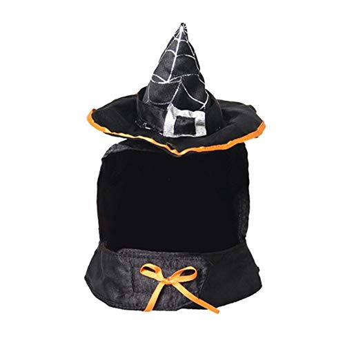 LSHAN Sombrero de Bruja de Perro Gato de Halloween, Accesorios para Disfraz de Sombrero de Mago Cachorro, Sombrero para Mascotas para Perros y Gatos, Negro