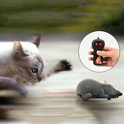 LTLWSH Juguetes para Gatos, Juguete Ratón de Control Remoto, Juguete teledirigido eléctrico del Gato de la Rata para el niño al Mejor Regalo del Gato Divertido,Marrón