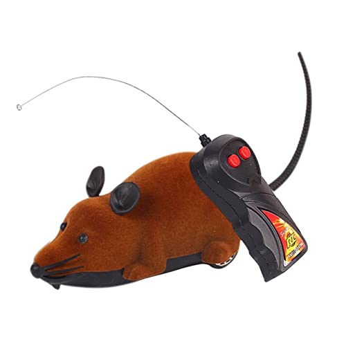 LTLWSH Juguetes para Gatos, Juguete Ratón de Control Remoto, Juguete teledirigido eléctrico del Gato de la Rata para el niño al Mejor Regalo del Gato Divertido,Marrón