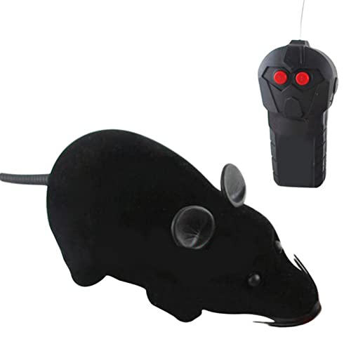 LTLWSH Juguetes para Gatos, Juguete Ratón de Control Remoto, Juguete teledirigido eléctrico del Gato de la Rata para el niño al Mejor Regalo del Gato Divertido,Negro