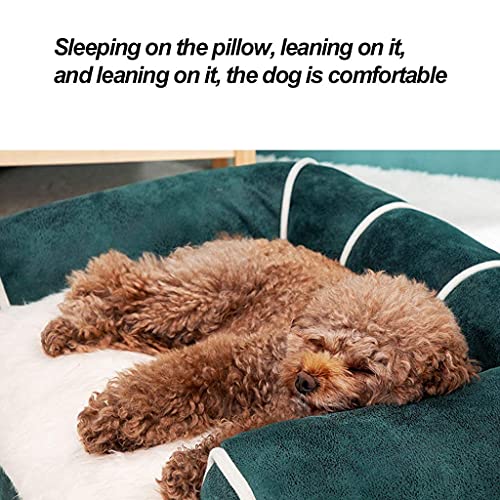 L.TSA Cama de Lujo para Mascotas, Gatos, Perros, Fiebre espontánea, cálido, abrazador, Perrera, Suave, Cachorro, sofá, Gato, cojín, Cama (Color: Verde)
