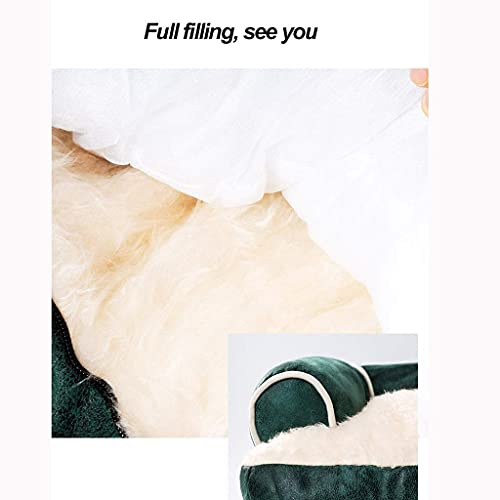 L.TSA Cama de Lujo para Mascotas, Gatos, Perros, Fiebre espontánea, cálido, abrazador, Perrera, Suave, Cachorro, sofá, Gato, cojín, Cama (Color: Verde)