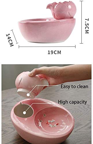 L.TSA Dispensador de Agua para Mascotas para Perros o Gatos Tazón para Gatos, Agua suavizada de oxígeno Activo circulante silenciosa, Mudo fácil de Limpiar