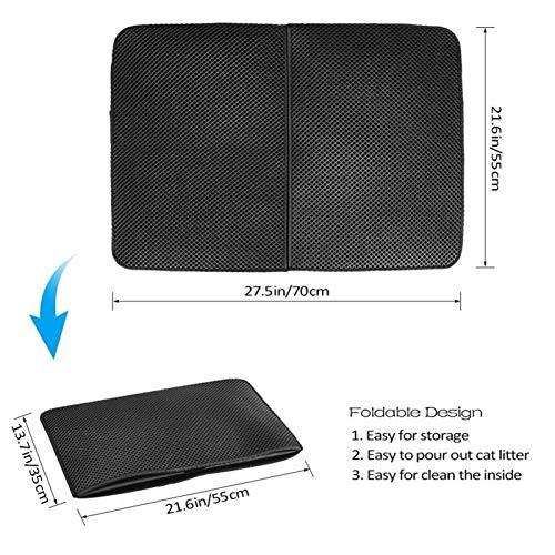 LUCHUII Casa Gato caseta Perro, Pad Limpia Productos Antideslizantes para Gatos Accesorios Cat Litter Mat Pad Pad Pastilla de Doble Capa Plegable Gato Impermeable Atrapamiento Mater