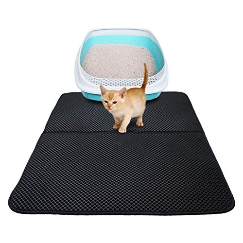 LUCHUII Casa Gato caseta Perro, Pad Limpia Productos Antideslizantes para Gatos Accesorios Cat Litter Mat Pad Pad Pastilla de Doble Capa Plegable Gato Impermeable Atrapamiento Mater