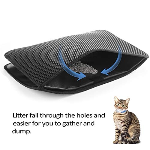 LUCHUII Casa Gato caseta Perro, Pad Limpia Productos Antideslizantes para Gatos Accesorios Cat Litter Mat Pad Pad Pastilla de Doble Capa Plegable Gato Impermeable Atrapamiento Mater