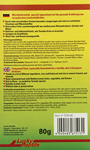 Lucky Reptile Testudo Mix 80 g, alimento para Tortugas terrestres Europeas