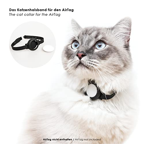 LucyBalu Collar para gatos NEMO para AirTag* I seguro, ligero y cómodo I Collar para gatos con cierre de seguridad I Compatible con Apple AirTag I Correa de silicona naranja neón