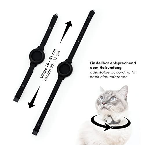 LucyBalu Collar para gatos NEMO para AirTag* I seguro, ligero y cómodo I Collar para gatos con cierre de seguridad I Compatible con Apple AirTag I Correa de silicona naranja neón