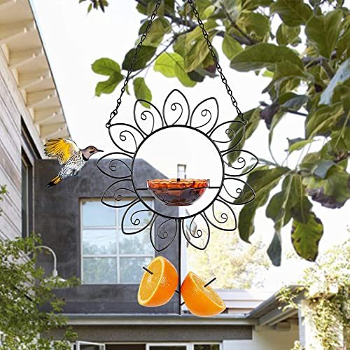 LUHAMEG Comedero para Pájaros,Comedero Pajaros Silvestres,Comedero De Pajaros Exterior,Comedero Colgante para Pájaros,Pajarera para Colgar para Decoración De Patio De Jardín Al Aire Libre,A-22in/55cm