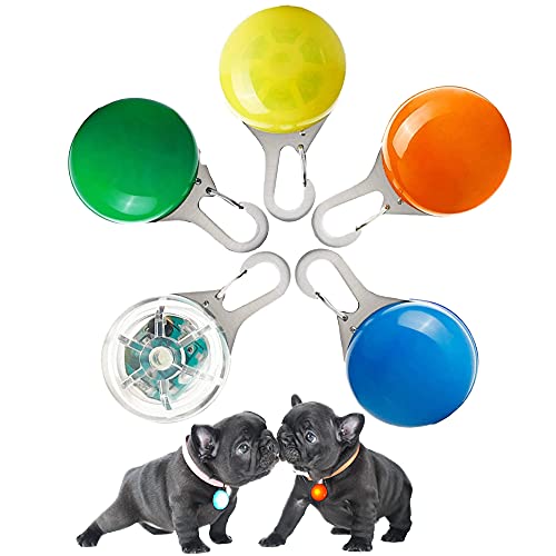 LUKIUP® Collar LED Luz Perro, 5 PCS Luces de Seguridad Coloridas para Perros y Gatos, Collar Luminoso Perro Impermeable con 3 Modos de Parpadeo, para Mascotas por Caminar por la Noche