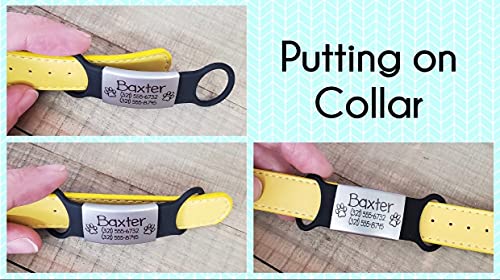 LUOSHUAI Chapa Perro Grabada Collar de Mascotas Personalizada,Correa de Material de Nylon Ajustable con Placa de identificación y Nombre,Adecuado para Gatos pequeños y medianos y Placas para Perros