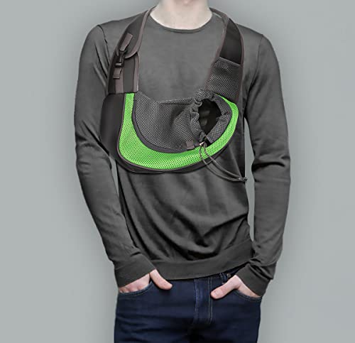 Lvjkes Bolso de Hombro para Mascotas, Mochila para Mascotas, Bolsa para Mascotas con un Solo Hombro, Transpirable y Ligera, fácil de Salir, Adecuada para Gatitos y Cachorros (Verde)