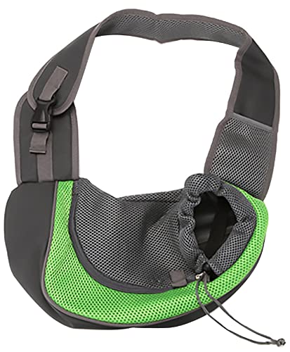 Lvjkes Bolso de Hombro para Mascotas, Mochila para Mascotas, Bolsa para Mascotas con un Solo Hombro, Transpirable y Ligera, fácil de Salir, Adecuada para Gatitos y Cachorros (Verde)