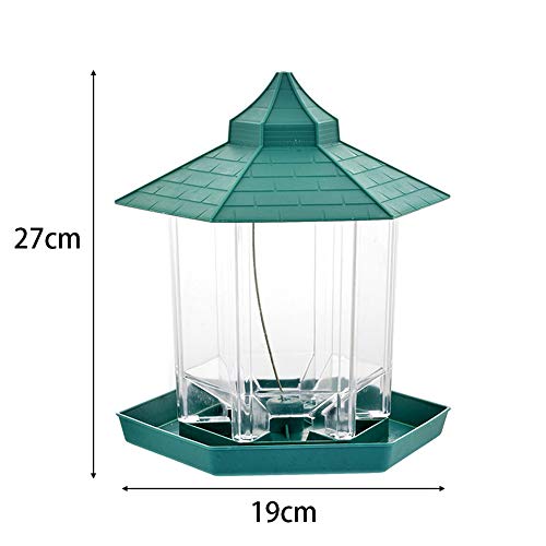 LXB Alimentador de pájaros Contenedor de Comida para pájaros Colgante de plástico, Gazebo Colgante Cubierta Segura Alimentador de pájaros Contenedor de Comida de Semillas de maní